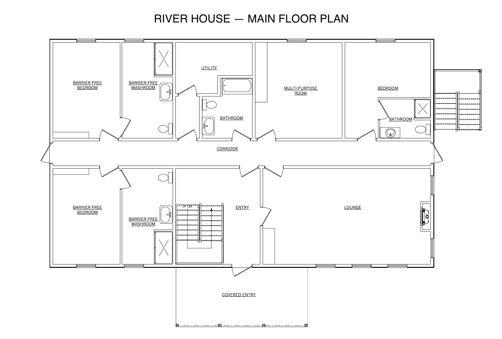 floor plans for the main floor of the River House
