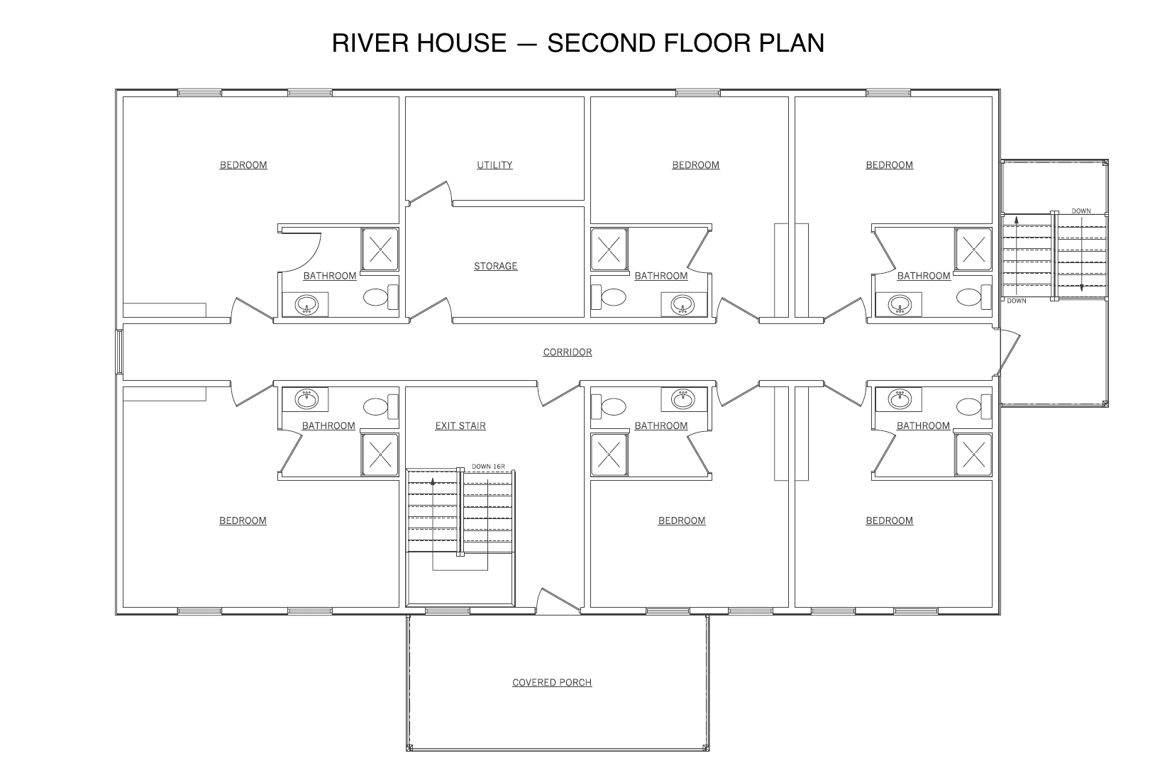 floor plans for the second floor of the River House